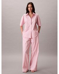 Calvin Klein - Cotton Poplin Pants Pyjama Set - Lyst