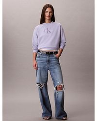 Calvin Klein - Jeans French Terry Monologo Crewneck Sweatshirt - Lyst