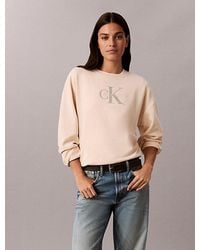 Calvin Klein - Jeans Cotton Terry Monogram Sweatshirt - Lyst