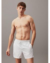 Calvin Klein - Medium Drawstring Swim Shorts - Logo Tape - Lyst