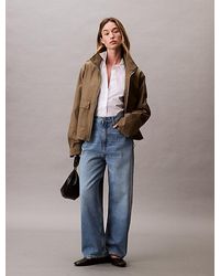 Calvin Klein - Short Cotton Blend Jacket - Lyst