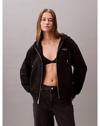 Calvin Klein - Hoodie Met Rits En Monogram - Lyst