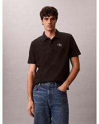 Calvin Klein - Jeans Cotton Piqué Monogram Polo Shirt - Lyst