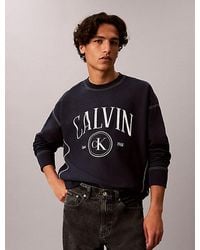 Calvin Klein - Jeans Relaxed Terry Logo Graphic Sweatshirt - Lyst