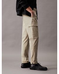 Calvin Klein - Pantalon cargo fuselé en sergé - Lyst