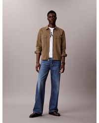 Calvin Klein - Cotton Nylon Zip-Up Overshirt - Lyst