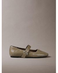 Calvin Klein - Leather Mary Jane Ballerinas - Lyst