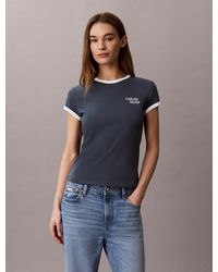 Calvin Klein - Embroidered Logo Ringer T-Shirt - Lyst