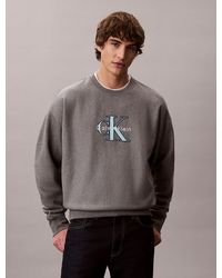 Calvin Klein - Relaxed Fleece Monologo Sweatshirt - Lyst