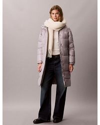 Calvin Klein - Jeans Shiny Long Hooded Puffer Coat - Lyst
