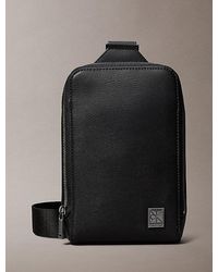 Calvin Klein - Saffiano Emblem Logo Crossbody Sling Bag - Lyst