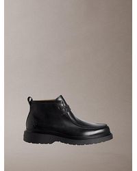 Calvin Klein - Jeans Smooth Leather Lug Sole Desert Boots - Lyst