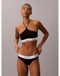 Calvin Klein - Unlined Halter Bralette Icon Cotton Modal - Lyst