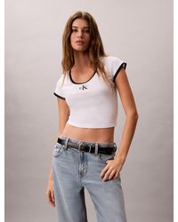 Calvin Klein - Slim Cotton Stretch Ringer T-Shirt - Lyst