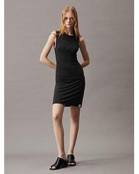 Calvin Klein - Vestido de tirantes a capas de punto suave - Lyst