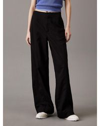 Calvin Klein - Soft Cotton Linen Trousers - Lyst