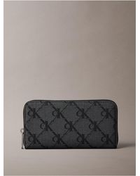 Calvin Klein - Monogram Jacquard Long Zip Wallet - Lyst