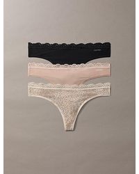 Calvin Klein - 3 Pack Thongs Microfibre Stretch Lace - Lyst