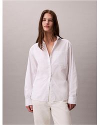 Calvin Klein - Lyocell Roll Tab Button-Down Shirt - Lyst