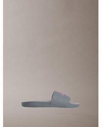 Calvin Klein - Konturierte Logo-Slippers Aus Canvas - Lyst