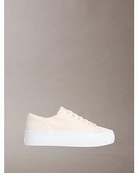 Calvin Klein - Graz Canvas Platform Logo Trainers - Lyst
