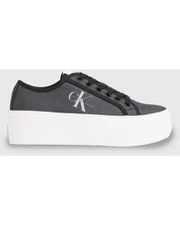Calvin Klein - Recycled Canvas Platform Trainers - Lyst