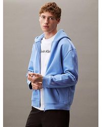 Calvin Klein - Sudadera de felpa con capucha y cremallera - Lyst