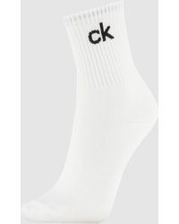 Calvin Klein Logo-Knchelsocken - Weiß