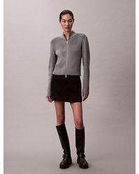 Calvin Klein - Jeans Sculpted Knit Zip Up Cardigan - Lyst
