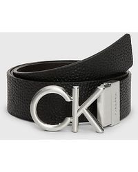 Calvin Klein - Cinturón reversible de piel con logo - Lyst