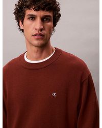 Calvin Klein - Relaxed Monogram Trui Van Katoen - Lyst