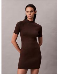 Calvin Klein - Calvin Klein Tech Knit Mini Dress - Lyst