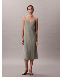 Calvin Klein - Casual Twill Sleeveless Shift Dress - Lyst