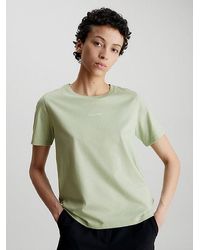 Calvin Klein - T-Shirt mit Mikro-Logo aus Baumwolle - Lyst