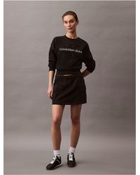 Calvin Klein - Cotton Terry Cargo Mini Skirt - Lyst