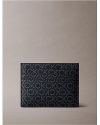 Calvin Klein - Pebbled Monogram Card Case - Lyst
