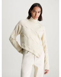 Calvin Klein - Pull en maille torsadée asymétrique - Lyst