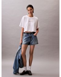 Calvin Klein - Boxy Cropped Pyjama Top - Lyst