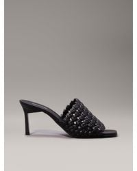 Calvin Klein - Woven Heeled Sandals - Lyst