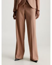 Calvin Klein - Soft Twill Wide Leg Trousers - Lyst