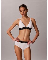 Calvin Klein - Icon Cotton Modal Script Triangle Bra - Lyst