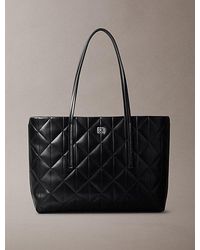 Calvin Klein - Quilted Emblem Logo Small Tote Bag - Lyst