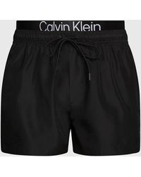 Calvin Klein - Short de bain court avec double ceinture - CK Steel - Lyst