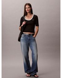 Calvin Klein - Jeans Slim Ribbed Open Back T-Shirt - Lyst
