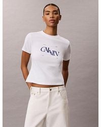 Calvin Klein - Split Logo Graphic Slim T-Shirt - Lyst