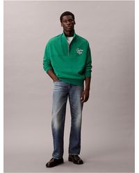 Calvin Klein - Premium Fleece Relaxed Quarter Zip Sweatshirt - Lyst