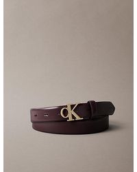 Calvin Klein - Full Grain Leather Logo Belt - Lyst