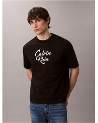 Calvin Klein - Script Logo Graphic Relaxed T-Shirt - Lyst