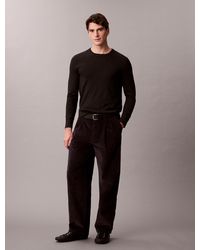 Calvin Klein - Corduroy Pleated Wide Leg Trousers - Lyst