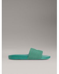 Calvin Klein - Slippers Aus Canvas Mit Logo - Lyst